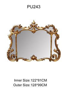 Specchio <span class=keywords><strong>da</strong></span> <span class=keywords><strong>Parete</strong></span> Barocco Antico con Ornamenti Classici in PU, Leggero ed Ecologico, con Cornice per Hotel e Bagno - Product Image 4
