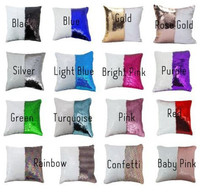 Nouveau style prix usine bricolage magique paillettes sirène sequin bicolore sublimation inversée blanc taie d'oreiller couverture coussin