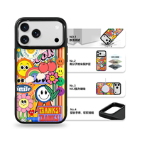 Coque de téléphone AG Feeling Black Edge avec motif tournesol doré pour iPhone 17, 17 Pro Max, 16 Pro, 15 – Coque magnétique