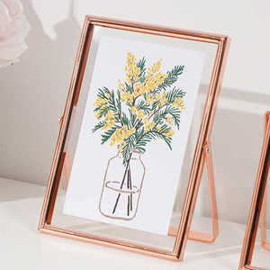 INS Metal <b>Photo</b> <b>Frame</b> Double-Sided Transparent Glass <b>Photo</b> <b>Frame</b> 6 7 8 10 Inch <b>Photo</b> Printing DIY Album Display <b>Frame</b> Holder - Product Image 5