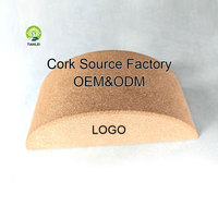 Bloque de Yoga de ladrillo medio redondo de corcho de alta densidad transpirable antideslizante duradero ecológico natural con tamaños personalizados