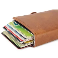 Dompet kartu kredit serat karbon Anti Rfid, dompet pria, tempat kartu ganda, dompet minimalis, kartu kredit Bank bisnis logam, Anti Rfid