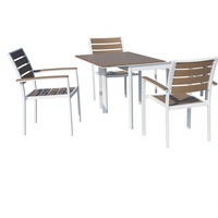 Ensemble de meubles d'extérieur minimalistes en teck, table basse Cattalina et chaise empilable, origine Chine, emballage postal