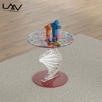 Kreatives Design Villa Wohnzimmer Akzent-Beistelltisch Hotel Schlafzimmer Acrylrahmen Glasplatte Sofa-Ecktisch Möbel