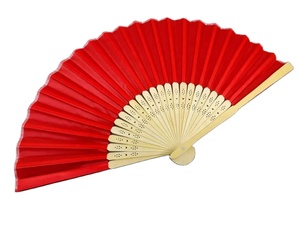 Promotional Gifts Custom Print Logo Bamboo High Quality Plain <b>Silk</b> Folding Hand Wedding Fan - Product Image 4