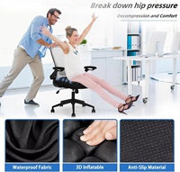 Coussin de siège orthopédique 3D gonflable en TPU, coussin de soulagement de la pression, imperméable, pour fauteuil roulant, bureau, voiture