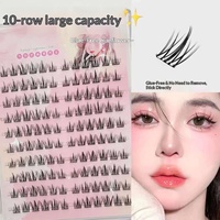 Faux cils synthétiques auto-adhésifs sans colle, 120 pièces, grande capacité, en forme de tournesol, naturels, réalistes, segmentés