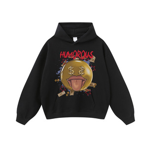 Hommes à la mode décontracté visages souriants drôle rétro surdimensionné sweats à capuche populaire sportswear couple à capuche sportswear hauts - Product Image 3