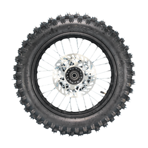 Pit <span class=keywords><strong>Dirt</strong></span> Bike <span class=keywords><strong>Roue</strong></span> arrière complète de <span class=keywords><strong>14</strong></span> pouces, jante et moyeu en acier 90-100/<span class=keywords><strong>14</strong></span>, essieu de 15mm avec pneu Guangli, disque de frein et pignon arrière - Product Image 6