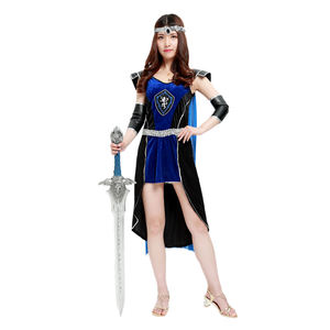 Traje de guerrero con falda negra y azul Sexy para mujer, <span class=keywords><strong>disfraz</strong></span> de <span class=keywords><strong>pareja</strong></span> de Halloween, disfraces de Guerrero <span class=keywords><strong>Medieval</strong></span> para adultos - Product Image 4