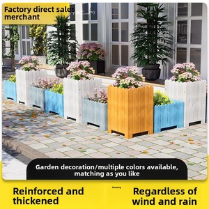 Pot de plateau de fleur en bois massif pour la plantation à la maison Pot de légumes anti-corrosion de jardin de balcon extérieur pour le bois de boîte à <span class=keywords><strong>fleurs</strong></span> de cour - Product Image 4