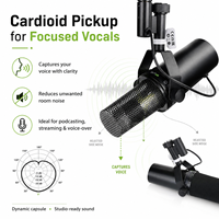 Microphone de studio dynamique SM7dB avec préampli intégré - Micro XLR pour podcasting, streaming et enregistrement vocal, son chaud et lisse