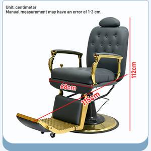 Sillón de Peluquería Reclinable Negro XFMC Factory <span class=keywords><strong>Outlet</strong></span>, Silla de Barbero Dorada para Salón de Belleza - Product Image 3