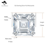Anting-anting musim panas Moissanite Moissanite, anting-anting potongan Moissanite perak 1 karat 925