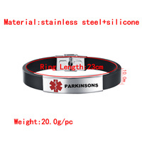 Titane Acier Silicone Bracelet Gravure Alerte Médicale Autisme Coeur Diabète Type 1 2 Sensibilisation Brassard Bracelet Bracelet