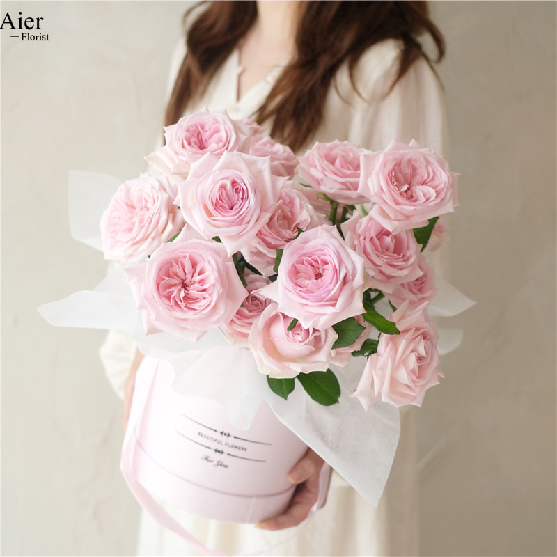 Aierflorist, ведро для объятий, упаковка для цветов, букет роз, круглая коробка для галстука, жаккардовая коробка, Подарочная коробка для вечных цветов