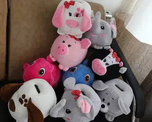 Fashion Cheap Plush Shark Piggy Bank Promotional Cute Stuffed Soft Plush Toy Coin Bank Money Banking Toys Saving Box For Kids
