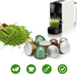 Capsules de Matcha Première Récolte Qualité Cérémoniale 7A Compatibles avec Machine à Café Broyé Traditionnellement à la Pierre Prix de Gros OEM - Product Image 1