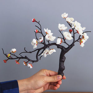 Số lượng lớn thực tế màu Đỏ Nhân Tạo hoa mận <span class=keywords><strong>Bonsai</strong></span> Chậu cây Phương Đông nhà văn phòng Tabletop lễ hội trang trí cho Giáng sinh - Product Image 3