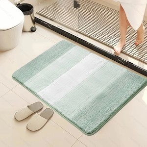 Tapis de bain <span class=keywords><strong>super</strong></span> absorbant en polyester <span class=keywords><strong>à</strong></span> rayures dégradées, antidérapant, doux et moelleux, lavable en <span class=keywords><strong>machine</strong></span>, pour salle de bain, douche, sol, maison - Product Image 6