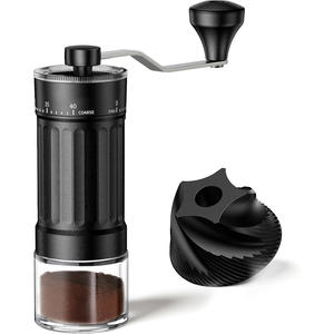 Moulin à café manuel portable classique en verre avec base en verre, 40 niveaux de réglage, pour le voyage - Product Image 1