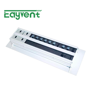 Diffuseur d'air en aluminium en forme de griffe avec registre coulissant et jet réglable pour plafond et mur de système CVC