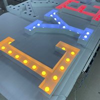 Grandes lettres de chapiteau en acier inoxydable 3D LED chiffres personnalisables (3 pieds/4 pieds) Design debout en forme de néon pour les mariages et les événements