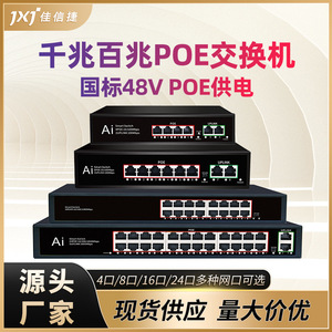 Conmutador de Red Gigabit PoE JXJ Inteligente de 4, 8, 16 y 24 Puertos con Puertos Uplink para Monitoreo y Uso en Oficinas - Product Image 5