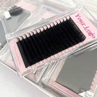 Extensions de cils en volume cachemire noir mat foncé en gros 0,03 0,05 0,07 B CC D, plateau d'extensions de cils individuelles, marque privée