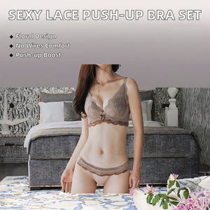 Direct China Manufacturer OEM ODM New Women's Floral Floral Floral Lace Push-Up <b>Bras</b> Bow <b>Wire</b>-Free Thick Cup Everyday G-String - Product Image 3
