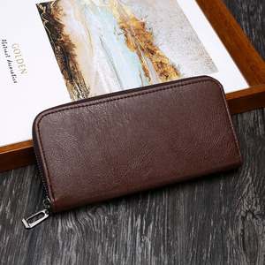 Freizeit einfarbig modische multifunktion ale Herren Reiß verschluss Multi-Karte Handheld-Tasche Business Wallet lange Handy-Tasche - Product Image 3