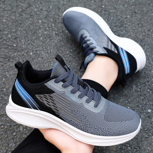 2024 chaussures <span class=keywords><strong>de</strong></span> course décontractées pour hommes nouveau Style Fitness chaussures <span class=keywords><strong>de</strong></span> marche avec fermeture à lacets <span class=keywords><strong>pas</strong></span> <span class=keywords><strong>cher</strong></span> mouche tricot matériel supérieur pour le printemps - Product Image 2