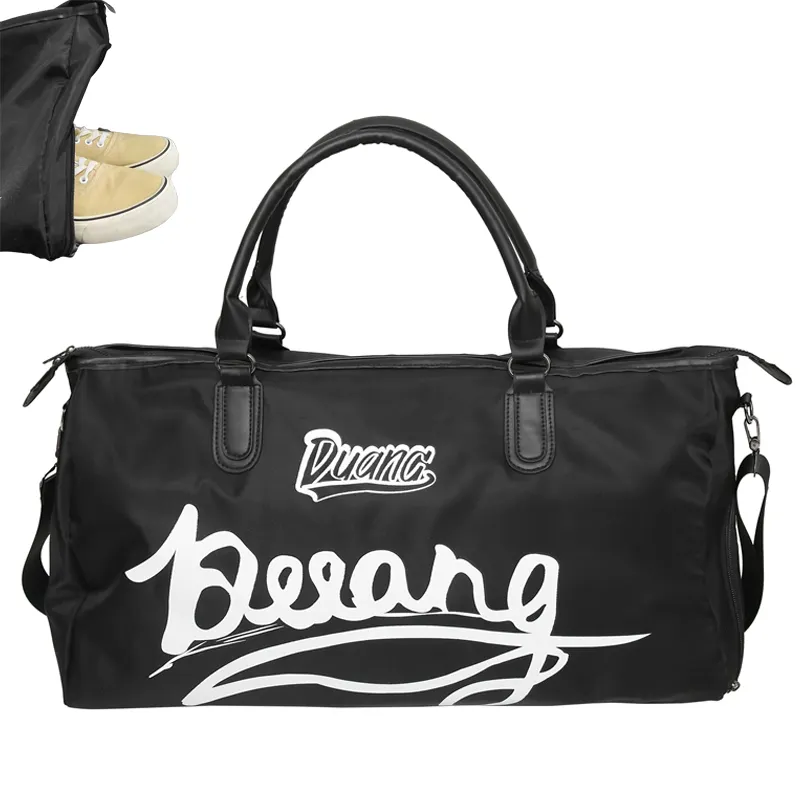 Custom Logo Workout Carry on Duffel Bags Gym Tote Duffle Bag with Wet Pocket and Shoe Compartments