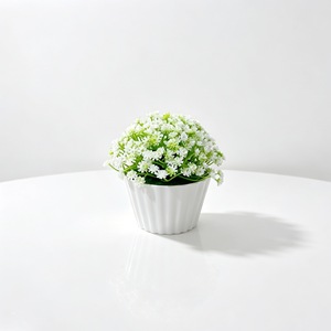 Bonsaï artificiel de fleurs de souffle de bébé 11 cm, mini pot en plastique, décoration de bureau, ornement de table pour la maison et le bureau, plante artificielle colorée - Product Image 5