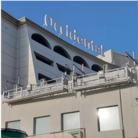 Système de plateformes suspendues pour façades murales, gondoles, échafaudages de toiture, avec structure en acier galvanisé et alliage d'aluminium