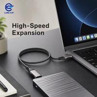 Câble d'extension USB 3.2 Gen 2 Type C industriel 20 Gbit/s 100 W PD 4K 60 Hz blindé mâle-femelle pour ordinateur portable SSD CNC