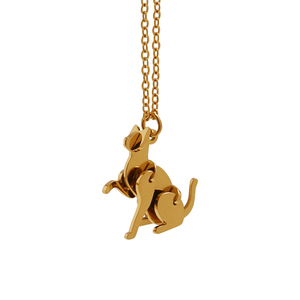 18K Gold-Plated Classic Animal Stainless Steel <b>Cat</b> Dog Design Link Chain Pendant Necklace for Women's Anniversary <b>Gift</b> Claw - Product Image 5
