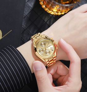 Sıcak satış Skmei 1897 altın bilek Quartz saat kronometre fonksiyonu paslanmaz çelik kayış su geçirmez 30 metre - Product Image 5