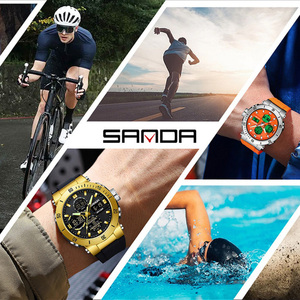 SANDA 6191 นาฬิกาอิเล็กทรอนิกส์สำหรับผู้ชายที่ขายดี ตั้งค่าหลายโซนเวลาได้ นาฬิกาข้อมือกีฬาแบบจอแสดงผลคู่อเนกประสงค์ - Product Image 4