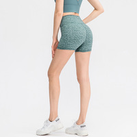 YUTUO Modische Camouflage-Bedruckte Atmungsaktive Leichte Schnelltrocknende Damen-Sport-Yoga-Shorts mit Hohem Bund und Elastischem Taillenband