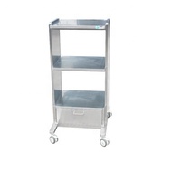 Chariot de transport multi-niveaux en acier inoxydable pour équipement vétérinaire