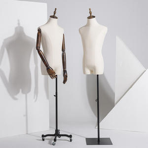 Maniquí <span class=keywords><strong>de</strong></span> <span class=keywords><strong>costura</strong></span> <span class=keywords><strong>de</strong></span> espuma para hombre <span class=keywords><strong>de</strong></span> medio cuerpo, soporte para la parte superior del cuerpo, ropa <span class=keywords><strong>de</strong></span> vestir, maniquí con busto <span class=keywords><strong>de</strong></span> tela <span class=keywords><strong>de</strong></span> mano <span class=keywords><strong>de</strong></span> madera para sastres - Product Image 5