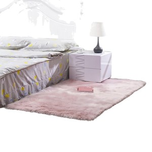 Alfombra de Felpa Minimalista Nórdica, Rectangular, Antideslizante, de Fibra de Poliéster, Color Sólido, para Dormitorio, Sala de Estar, Color Marrón Claro, Gris, Blanco - Product Image 2