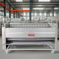 Machine automatique de nettoyage, lavage et pelage de légumes (cassave, pommes de terre, carottes, gingembre) avec fonction de polissage des impuretés