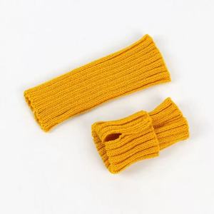 Manchettes d'hiver à doigts ouverts pour femmes Gants chauds au crochet sans doigts-Style uni pour gants en acrylique <span class=keywords><strong>Mitaines</strong></span> - Product Image 3