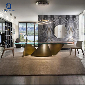 Mesa de Comedor Rectangular de Alta Calidad con Patas de Acero Inoxidable Moderno y Cubierta de Vidrio Templado para Restaurante, Hotel y Hogar - Product Image 3