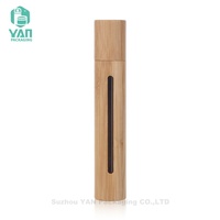 YAN Packaging Cylindre 15ml Vide Biodégradable Rechargeable Écologique Naturel en Bambou Gravé Déodorant Roll-On Huile Parfumée