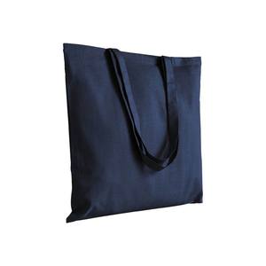 Sac cabas personnalisable en coton avec poignée supérieure, grande taille, longue poignée, bleu Italie, pour les courses - Product Image 1