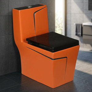 Armario de agua de una pieza de cerámica moderno de lujo, artículos sanitarios de inodoro rojo y negro para sillas de inodoro de baño - Product Image 1