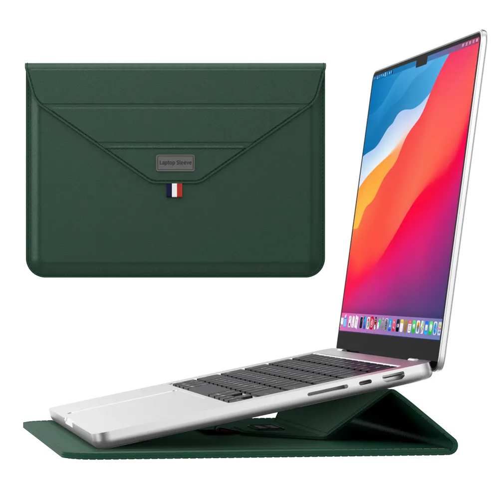 Аксессуары для ноутбука Компьютерная сумка чехол для ноутбука сумка с подставкой для Macbook Air Pro M3 3 14 15 дюймов кожаный чехол для ноутбука